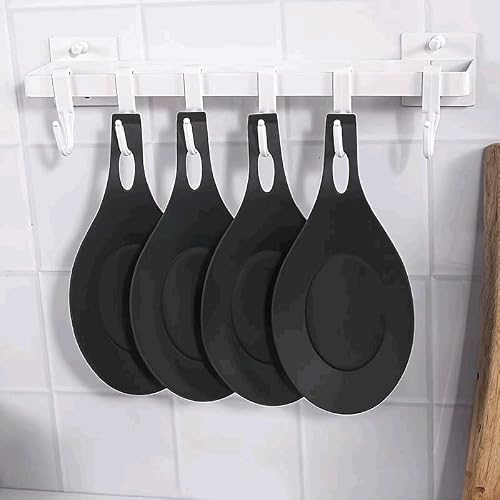 Miniatura 5 de Chefzoco Soporte Reposa Cuchara Silicona Para Cocina, Reposacucharas De Silicona, Soporte Para Cubiertos De Cocina, Apoya Utensilios De Encimera, Porta Cucharas De Silicona, Libre Bpa, Negro