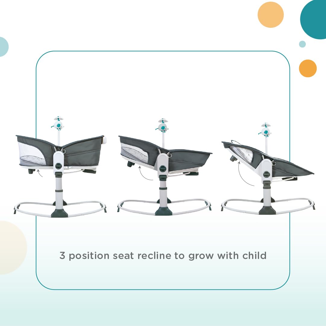 Mastela 6 in 1 Multi-Function Bassinet with 3 Point Harness and 3 Height Adjustment Removable Music and Vibration Unit - Image 4 thumbnail