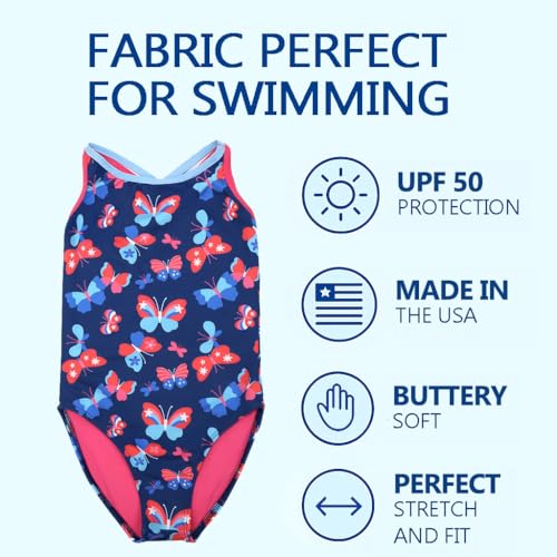 Destira Girls One Piece Swimsuit, Strappy Back Bathing Suit, Trendy and Fun Designs for Swimming3