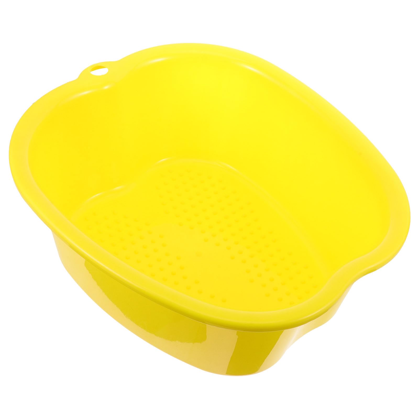 Cubo de plástico para baño de pies amarillo con función de masaje y diseño compacto 8