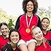 Juvale Medals for Awards - 12-Pack Gold 2.75-inch Medals with 15.5-inch Red/White/Blue Neck Straps - 1st Place Award & Participation Ribbons - Competition Ribbons for Kids