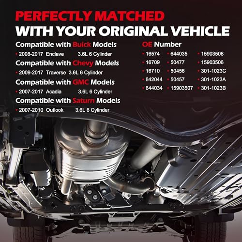 KLN Catalytic Converter Kit Direct-Fit for Buick Enclave 2008-2017, Fit for Chevy Traverse 2009-2017, Fit for GMC Acadia 2007-2017, Fit for Saturn Outlook 2007-2010 3.6L (3PCS) - E.P.A. Compliant by KLN - Used condition - Image 3