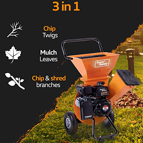 Superhandy Wood Chipper Shredder Mulcher Ultra Heavy Duty 7Hp 3 In 1 Multi-Function 3" Inch Max Capacity (Amazon Exclusive) #TOP5