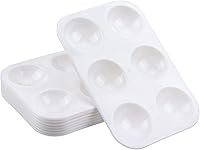 Vista 2 de Tamaki - 16 paletas de bandeja de pintura de plástico blanco, bandeja de pintura para acuarela, ideal para fiestas de pintura, manualidades