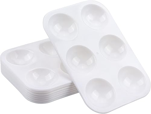Miniatura 2 de 16 bandejas de pintura de plástico blanco, bandeja de pintura de acuarela para pintar fiestas, manualidades y pintura artística