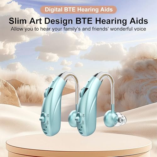 Image of FASTWELL F28-2 Unit for Both Ear Digital Advanced Rechargeable Hearing Aid for Adults with Hearing Loss | |Digital Noise Reduction | (Azure-Pair) | 1-Year Warranty