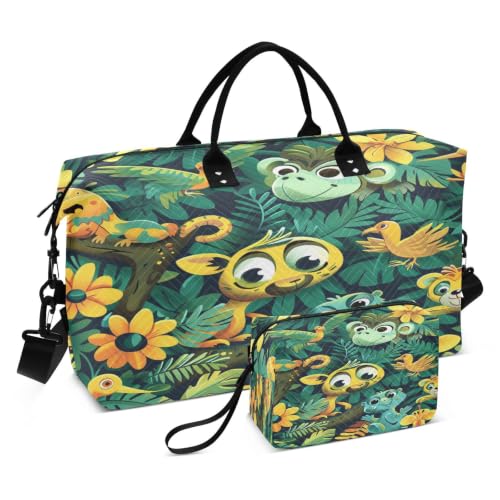 Sac de voyage dessin animé mignon avec trousse de toilette pour week-end