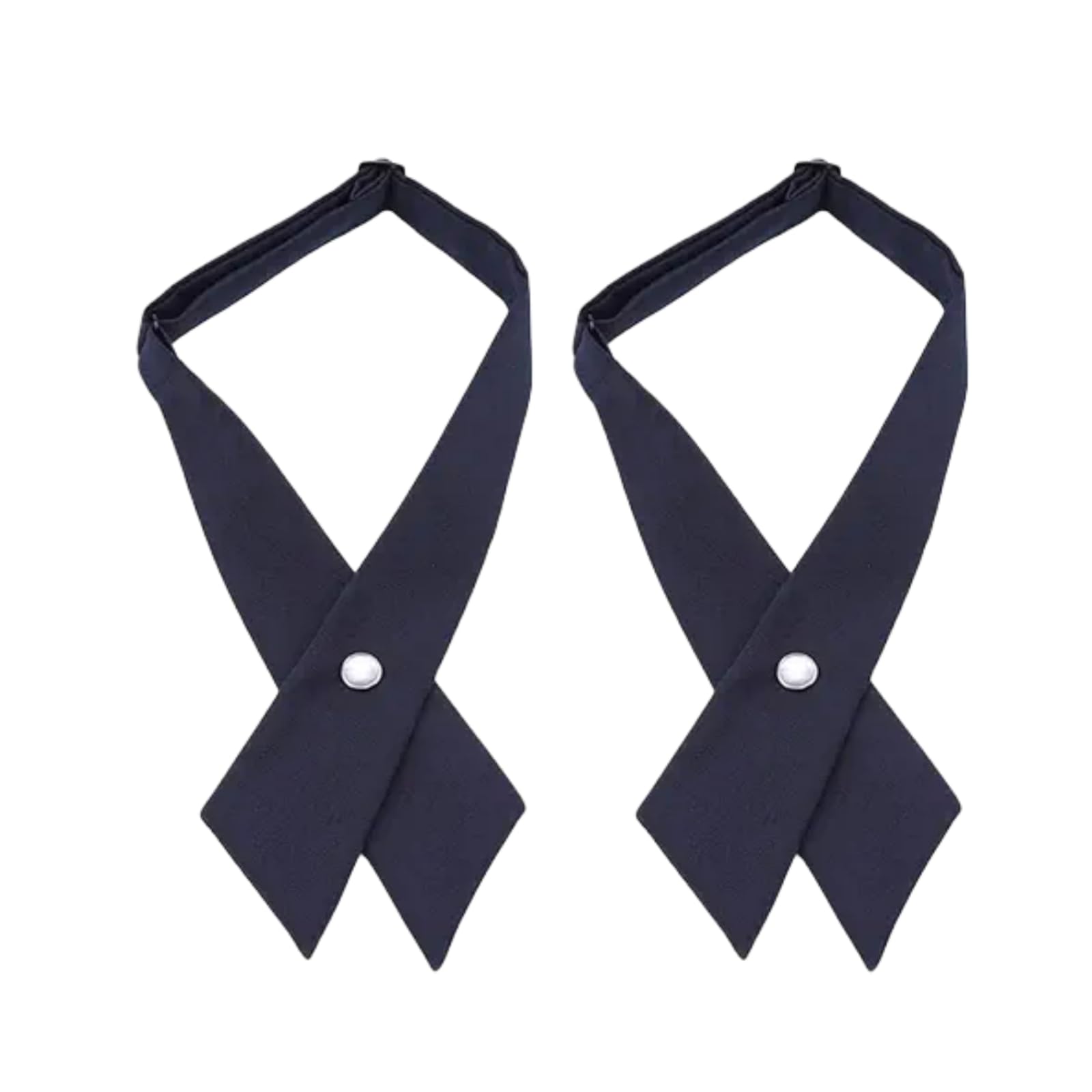 Wpppan 2Pcs Black Criss-cross Bow Tie for Girl Uniform Adjustable Neck Tie for Men Women Men's Bow Ties
