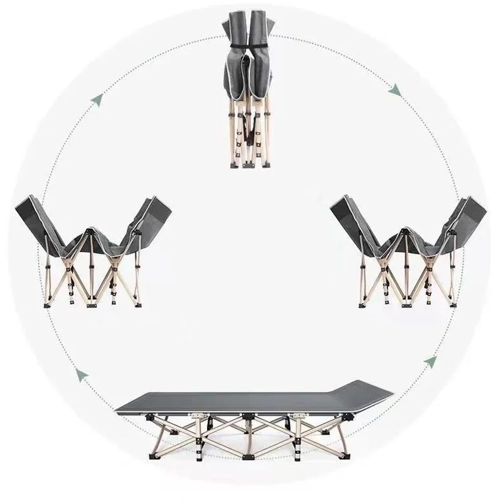 Shally Dogan Brandina Lettino da Campeggio Richiudibile Salvaspazio, Letto Pieghevole Sdraio per Esterni, Giardino, Balcone, Terrazzo, Camping, Chiusura Slim, Portatile e Comodo