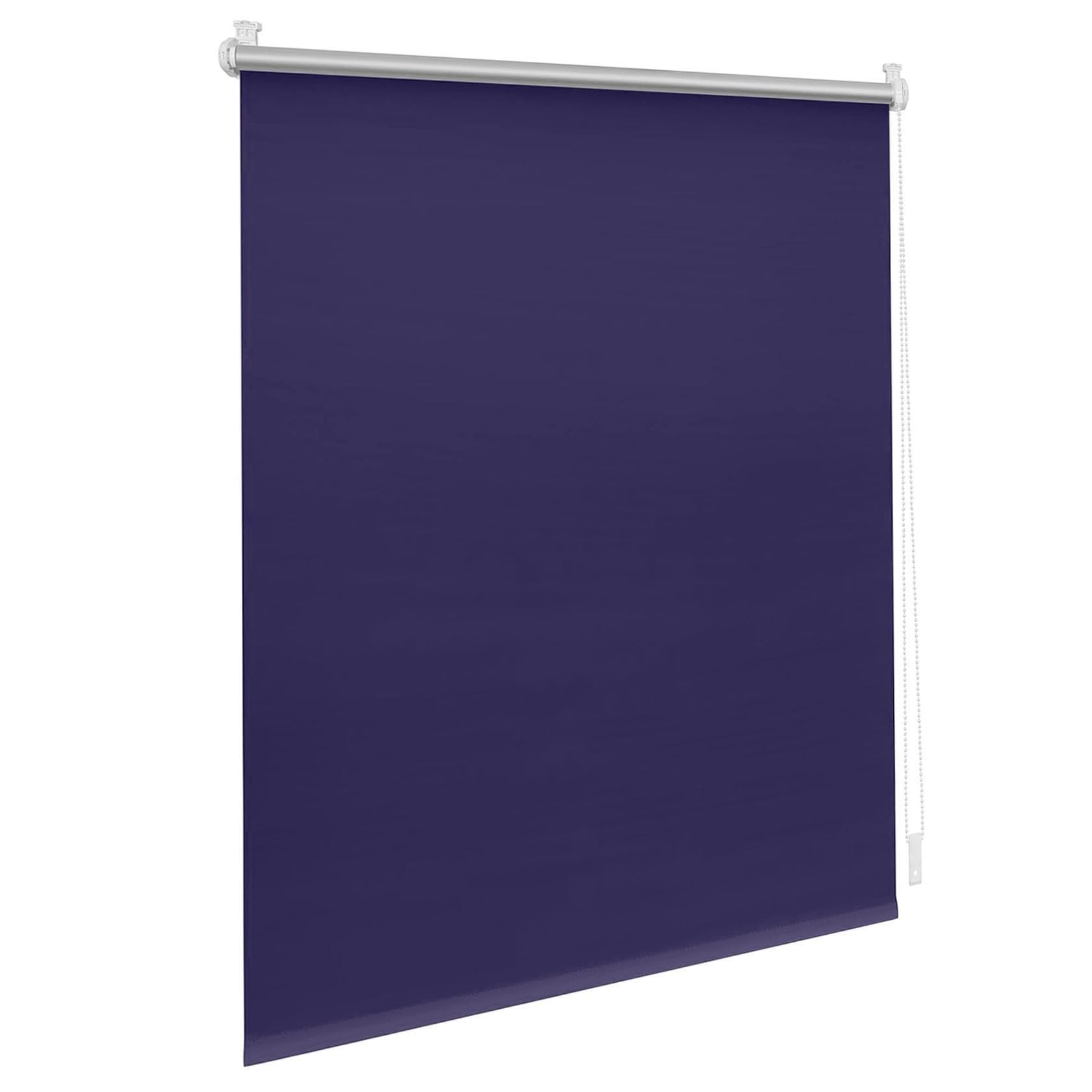 Roleta Bez Wiercenia 60 x 70 cm Ochrona Przed Promieniowaniem UV, Zasłony Zaciemniające Trzymają Się Łatwe W Montażu Rolety Z Klipsami Do Sypialni, Fioletowy