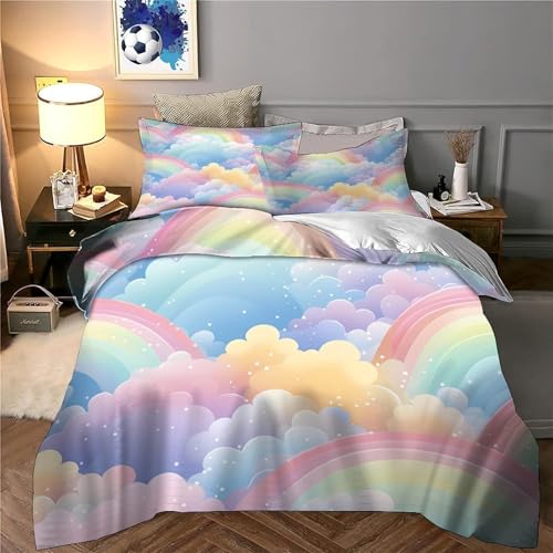 Housse de couette ultra douce arc-en-ciel microfibre hypoallergique - 6