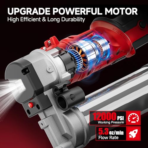 Image of Alloyman 2-in-1 Electric Grease Gun Kit, Upgraded 12,000 PSI,2x4000mAh Batteries,Built for Farmers, Mechanics & Truckers,5.3 oz /min, 39.4 inch Long Hose& LED Light for Tractors, Trailers,Heavy Equipment