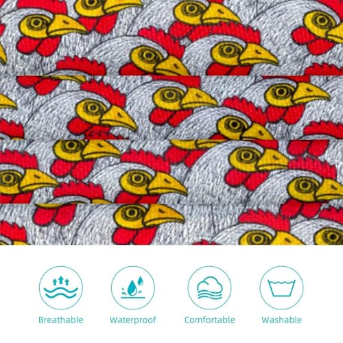 Tablier de cuisine multicolore à motif poules avec 4 broches