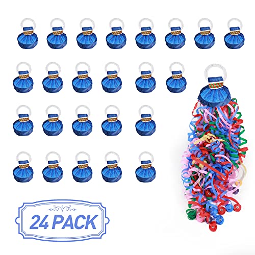 No Mess Streamers Poppers,24Pack Colorful No Mess Confetti Party Poppers for Birthday,Wedding,Party,Celebrations,School Opening,Graduation,Retirement Party (blue multicolor 24pack) - Thumbnail 4