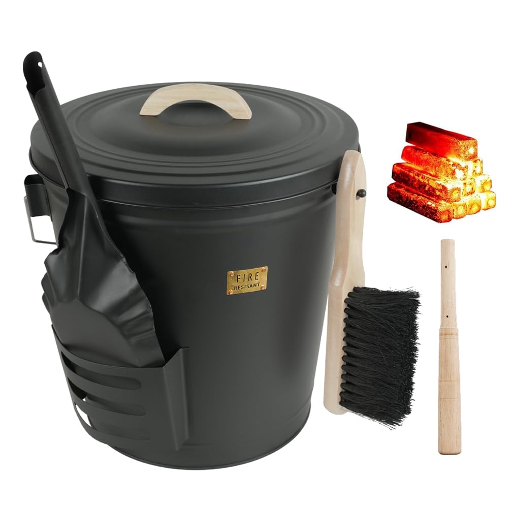 Amazon.com: Annie Garden Ash Bucket with Lid and Shovel, Hand