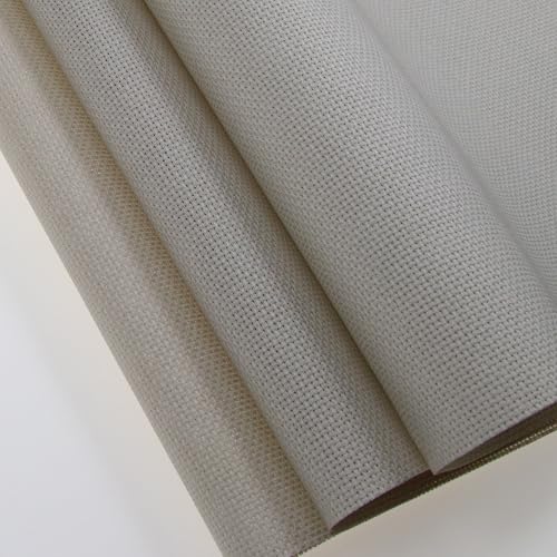 Image of KCS 3 pc of 15 inch x 18 inch(38cmx45cm) Counted Cross Stitch Cotton Aida Cloth Needlework Rolled Fabric Box,16CT,Pearl Grey
