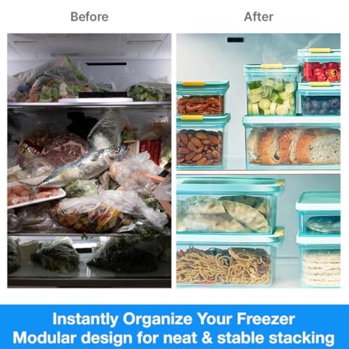 Image of LocknLock Freezer Fit 2.2 L Container | Airtight Stackable Food Storage for Meal Prep | Microwave & Dishwasher Safe | BPA Free Freezer Container with Lid