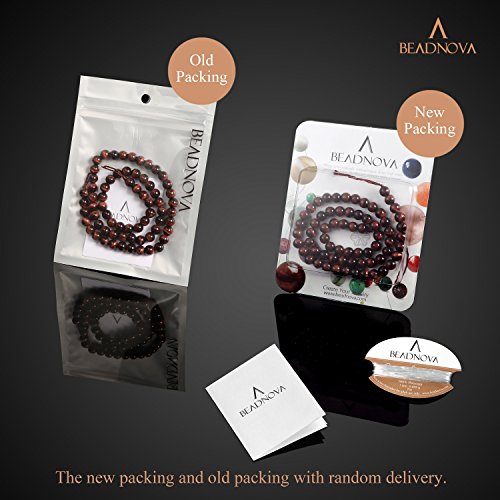 Image of BEADNOVA 6mm Red Tiger Eye Gemstone Round Loose Beads for Jewelry Making (62-64pcs)