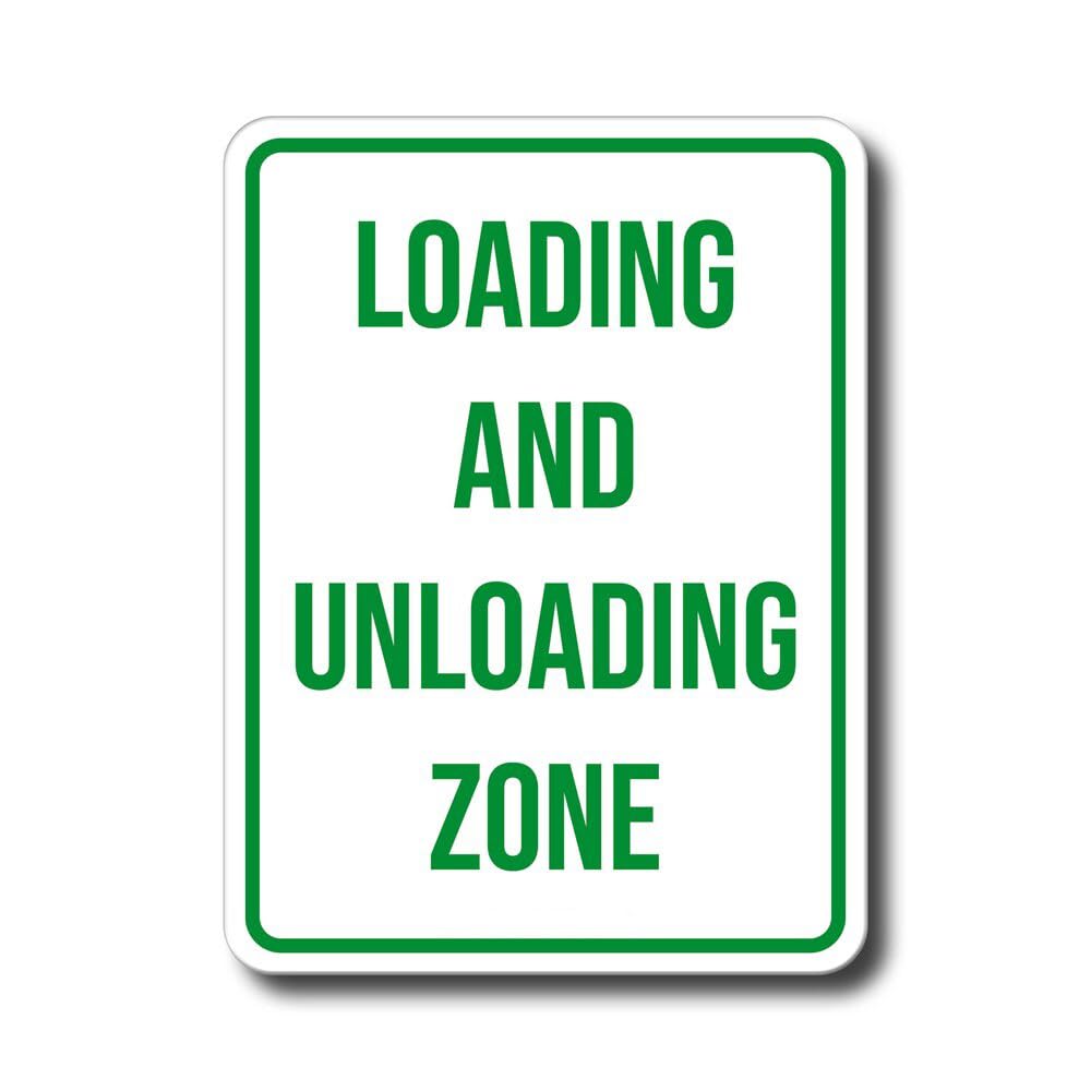 Tin sign vintage Notice Sign - Loading and Unloading Zone Plaque Poster for Bar Pub Beer Home Garage Man Cave Wall Decor 12x8 Inch