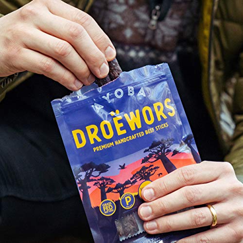 Ayoba Biltong & Droewors Bundle - Grass Fed, Keto And Paleo Certified Air-Dried Beef Snack - Better Than Jerky - Whole 30 Approved, No Sugar, Gluten Free, No Nitrates (2 Pack, 4 Ounce) #TOP5