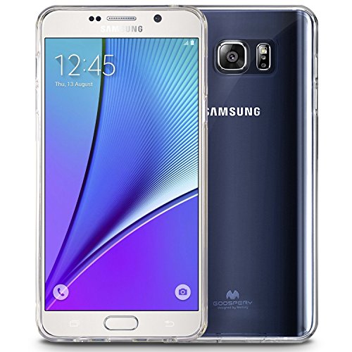 GOOSPERY NT5-JEL-CLR - Funda para Samsung Galaxy Note 5, delgada, flexible, de goma transparente, de TPU, ligera, resistente a los impactos, para Samsung Galaxy Note 5 (transparente)