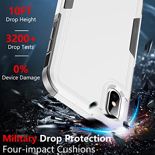SPIDERCASE for iPhone X/XS Case,[Dual Layer][10 FT Military Grade Drop Protection] [Non-Slip] [2 pcs Tempered Glass Screen Protector] Heavy Duty Shockproof Case for iPhone X/XS 5.8-White - image 3
