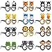 Bessmoso 12 Pack Jungle Animal Glasses Safari Costume Party Favors,12 Kinds of Eyeglasses for Petting Zoo Farmhouse Themed Birthday Party Jungle Safari Dress-Up Cosplay Party Supplies