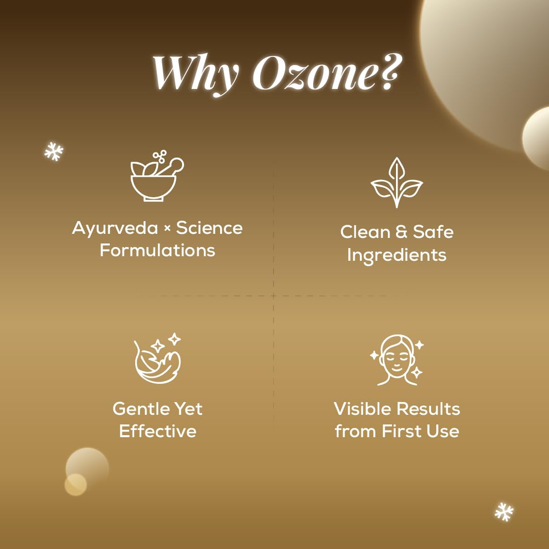 Ozone Illuminous Gold Facial Kit | Organic Facial Care for Golden Glow & Radiant Skin | Winter Skincare Kit for All Skin Types | Men & Women | 60g | Single Use