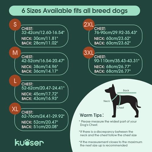 Kuoser Hundemantel Hundejacke, Warme Hundejacke für Große Hunde, Wasserdicht, Mit Reflektierendem Streifen & Leinenöffnung, Leichtes Anziehen durch Klettverschluss, Rot 2XL