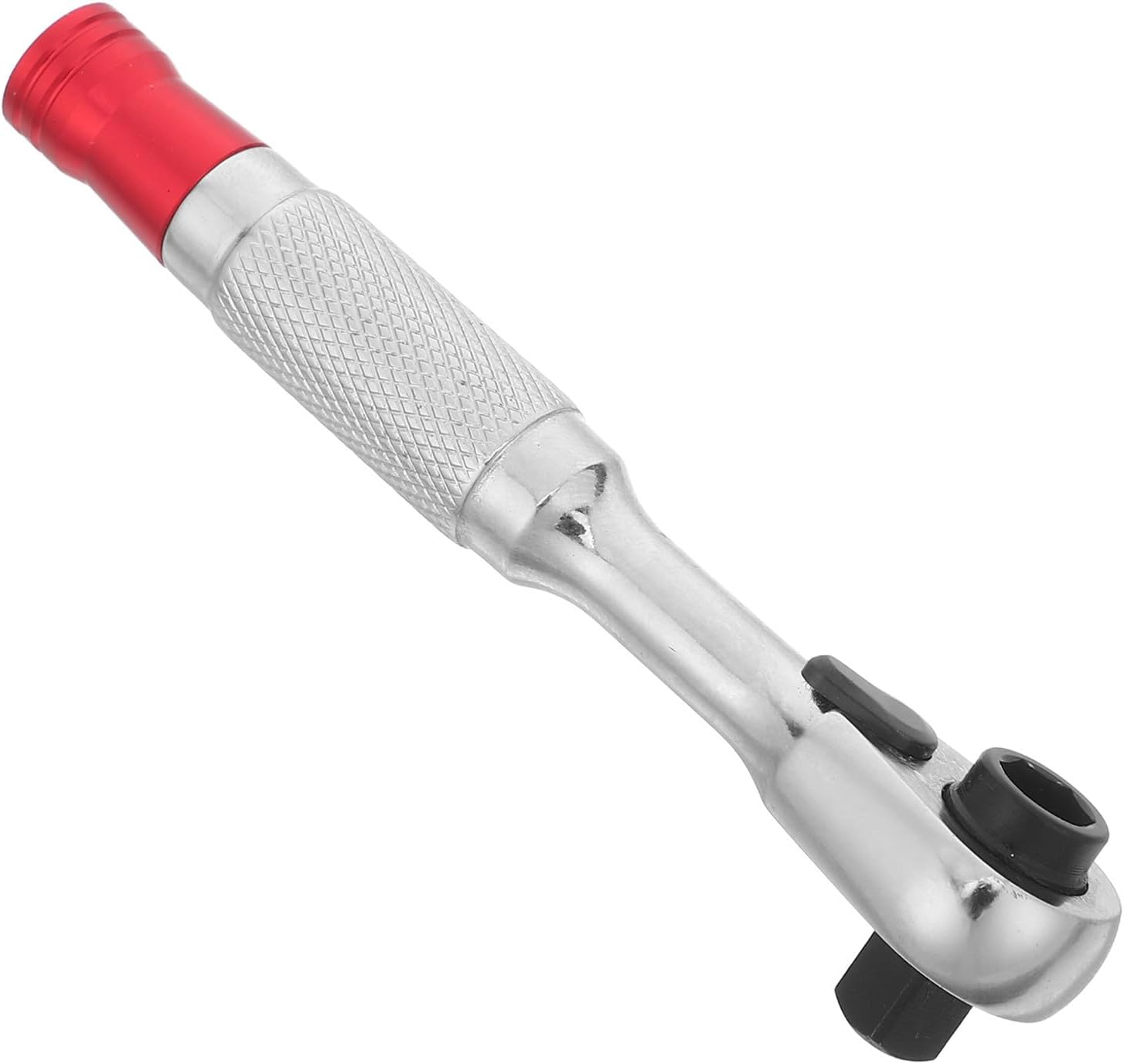Flexible Head Mini Ratchet Wrench with Hex Adapter Metal Construction Adjustable Tool for Bicycle and Car Maintenance Cycling and Construction Scenarios