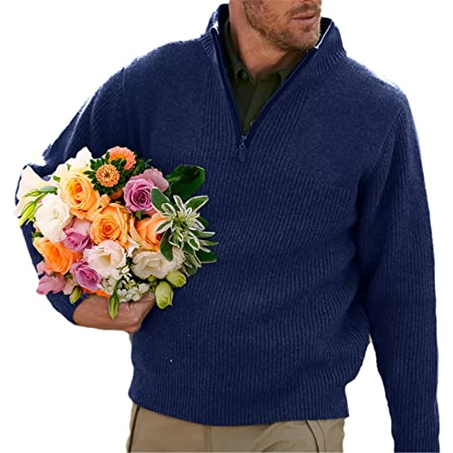 Pull col roulé homme Kelsiop tricot hiver chaud veste doublée polaire taille XL