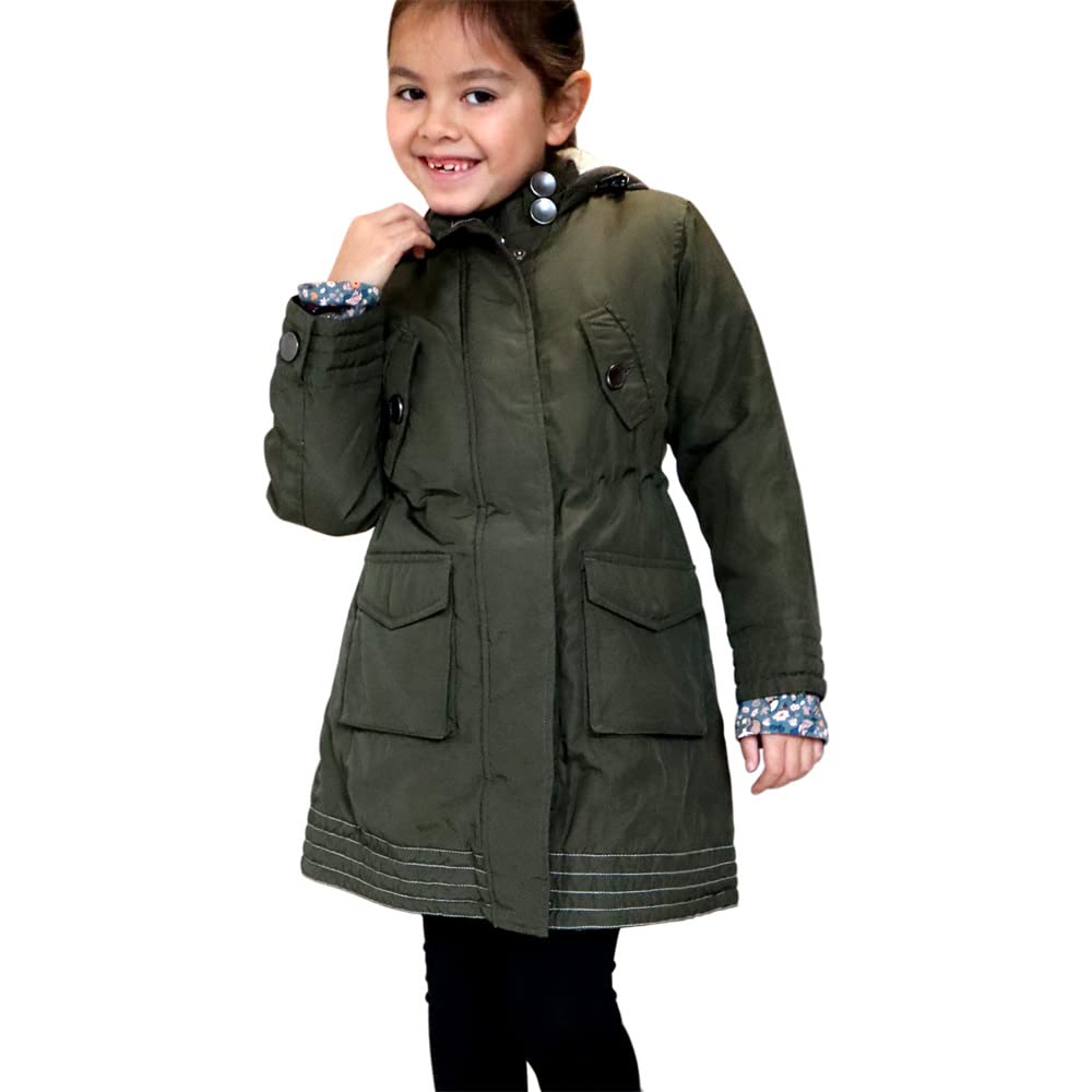 Geox Mädchen Jacke Mantel Atmungsaktiv Parka olivgrün Winterjacke