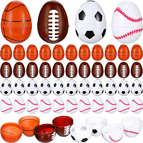 Suilung 12 Pieces Easter Eggs Empty Sports Balls Plastic Assorted