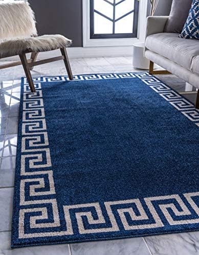 Unique Loom Athens Collection Classic Geometric Modern Border Des...