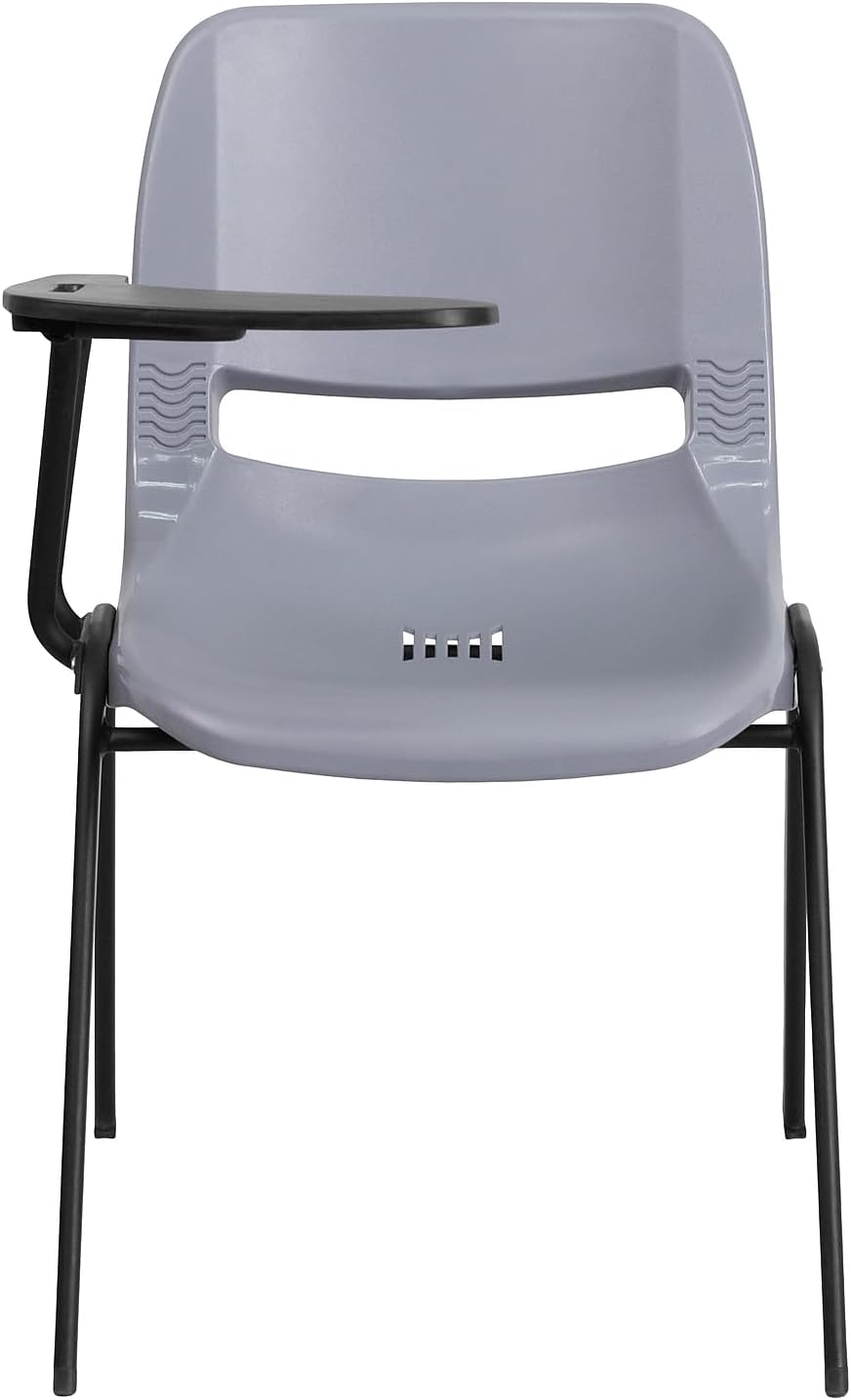 Flash Furniture HERCULES Gray Ergonomic Shell Chair with Right Handed Flip-Up Tablet Arm
