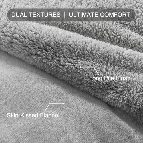 WDCOZY Thick Fleece Queen Comforter Set, Heavy Fuzzy Bedding, Grey by WDCOZY - Used condition - Image 5