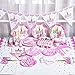 Set Compleanno Unicorno per 10 Persone Completo di: 10 Piatti, 10 Piatti Dessert, 1 tovaglia 110x180, 10 Bicchieri, 10 cucchiai, 10 coltelli, 10 forchette, 10 cannucce, 10 tovaglioli, Festone