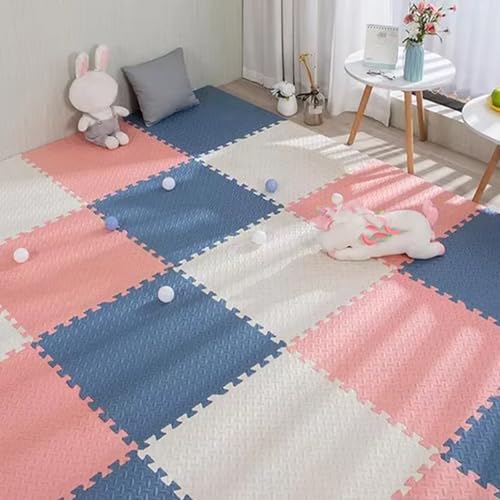 AHTCPO Foam Play Mat, Interlocking Floor Mats with Solid Colors, Squares Play Mat, for Indoor Playground, Living Room, Exercise Fitness, Yoga(E,60 * 60 * 1cm-16p)