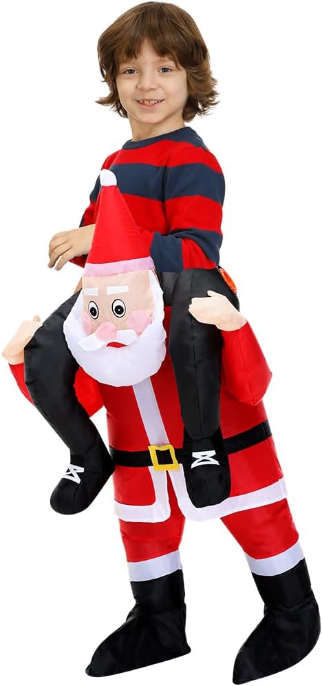 ZISUEX Santa Claus Inflatable Costume - Xmas Blow Up Suit Christmas Jumpsuit