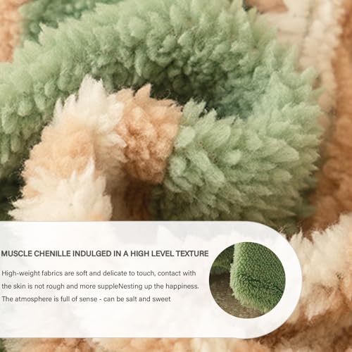 Plaid pour canapé d'angle en velours de coton green de luxe
