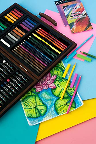 111 pc Drawing, Sketching & Doodling Kit in Wood Case