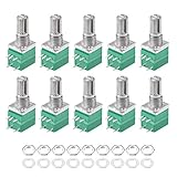 uxcell Potentiometer with Switch B10K Ohm Variable Resistors Single Turn Rotary Carbon Film Taper RV097NS 10pcs