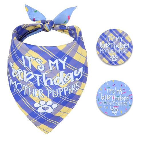 Dog-Birthday-Bandana-X-Large-Reversible-Multi-Size-Offered-for-Dog-Birthday-Boy-Dog-Birthday-Party-Supplies-for-Small-Medium-Large-Pets-Cats