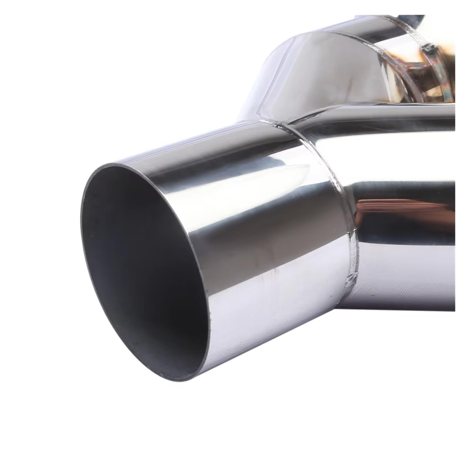 SinSed Coche Tubo Silenciador Escape Silenciador de Tubo Escape Universal Acero Inoxidable Doble Cilindro Entrada 63mm Salida 76mm reemplazo Coche