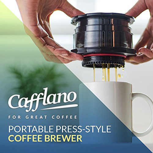 Image of Cafflano Kompact Portable Coffee Maker - Black - Tra el Hot and Cold Coffee Brewer French Press Pour O er - Tra el Coffee Pot Cup