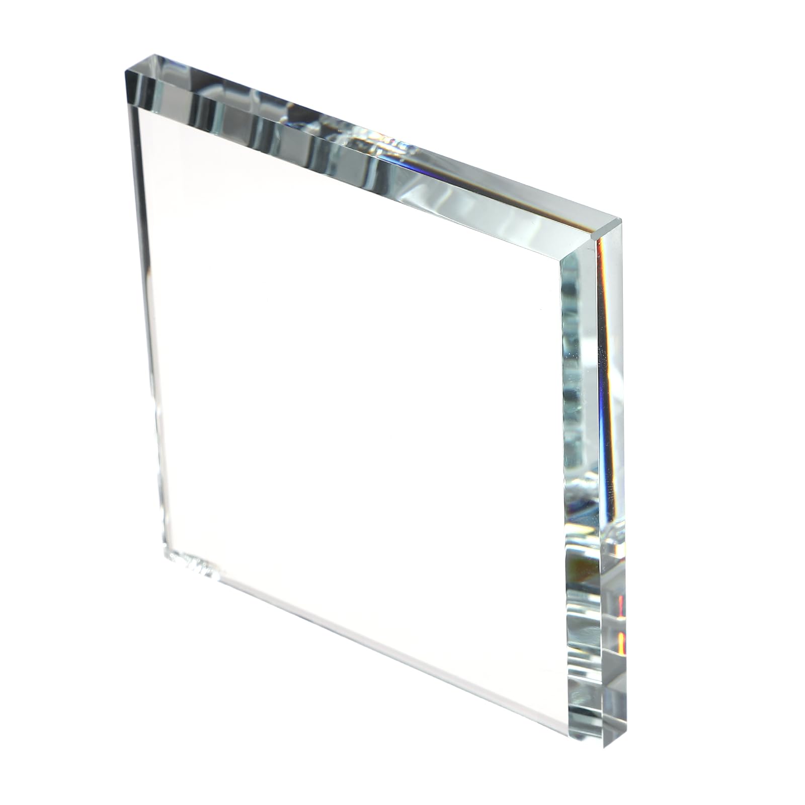PATIKIL Clear Glass Paperweight, 3.15 x 3.15 x 0.39 Inch Clear Paperweight Decorative for Home Decoration Reading Photography Daily Office Gifts, Clear(Square)