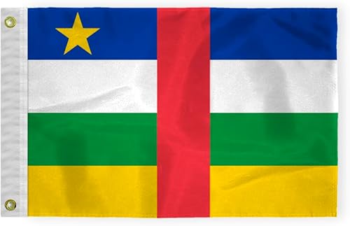 Miniatura 4 de AGAS - Bandera de la República Centroafricana de 5 x 8 pies, nailon 200D, 6 agujas, dobladillo cosido, ojales de latón a prueba de óxido, tamaño