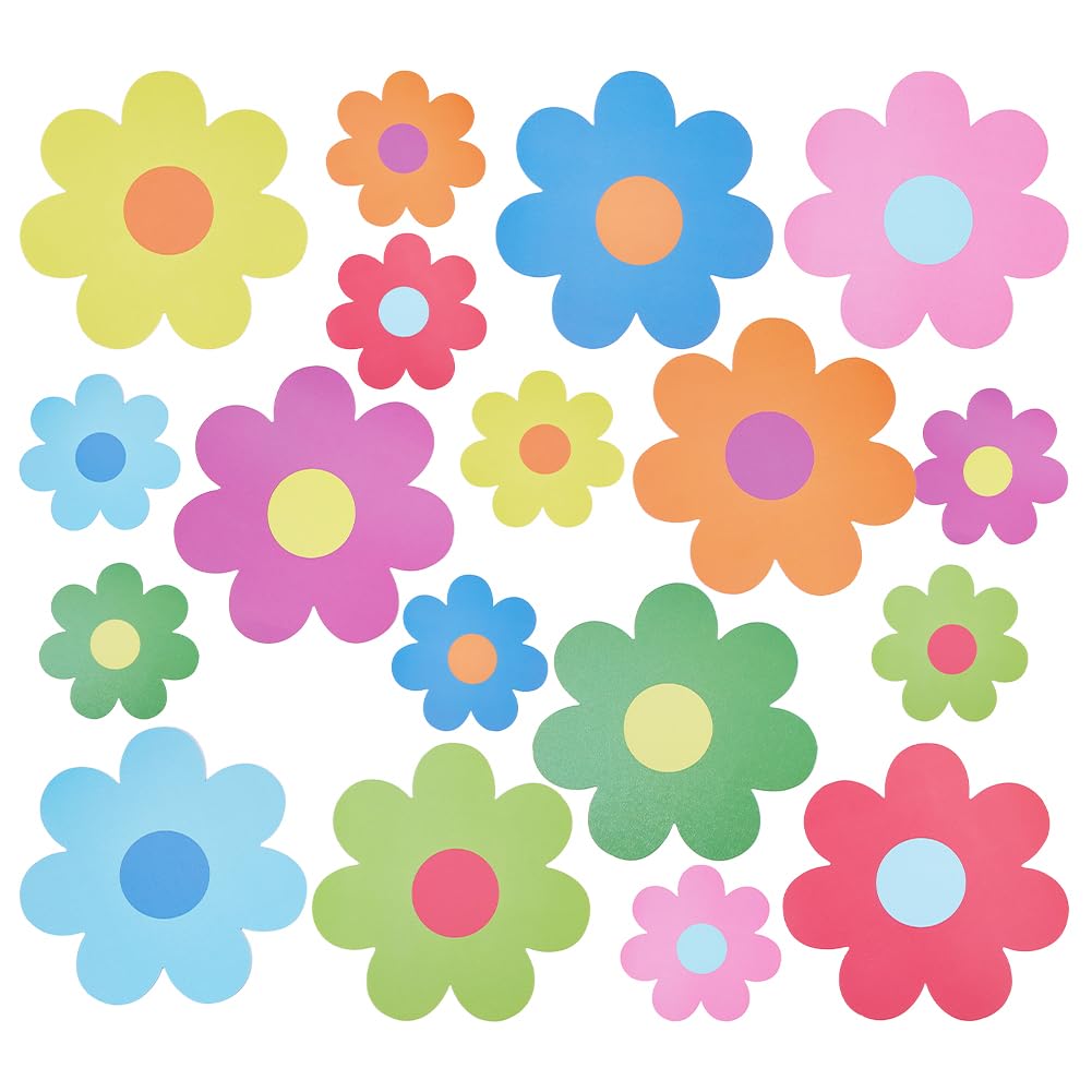 SUPERFINDINGS 54 ritagli fiori carta decorazioni aula rientro scuola 100 adesivi plastica bacheche