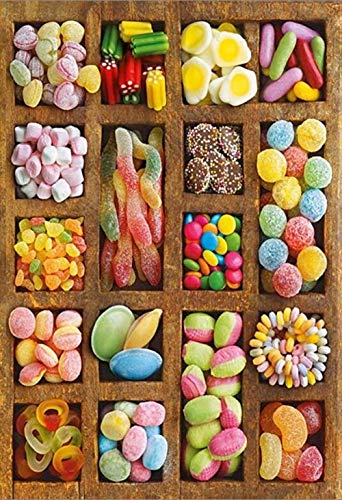 YIPINQUAN Jigsaw Puzzles 500 Pieces for Adults and Kids Candy Shop Wooden Puzzle