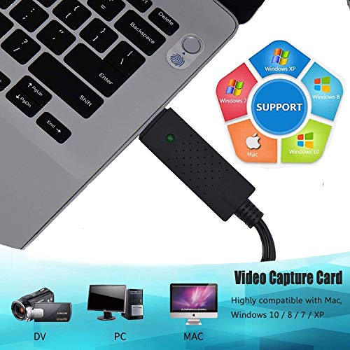 OQS USB 2.0 Audio/Video Konverter, Capture de Carte USB Le Capteur Vidéo Convertit Hi8 VHS, VHS Digitalisieren und Video… – Bild 7